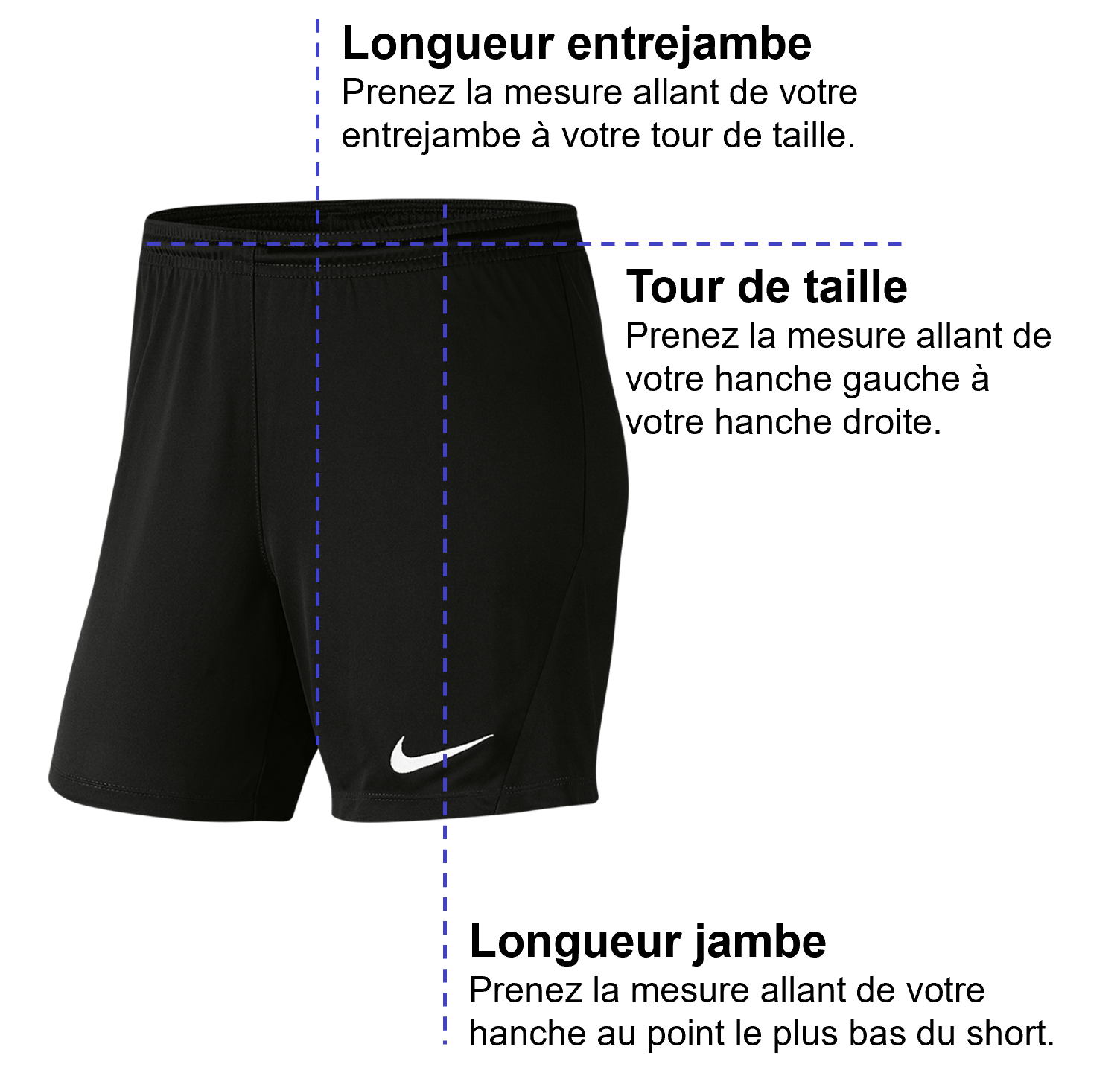 Tableau des mensurations du produit