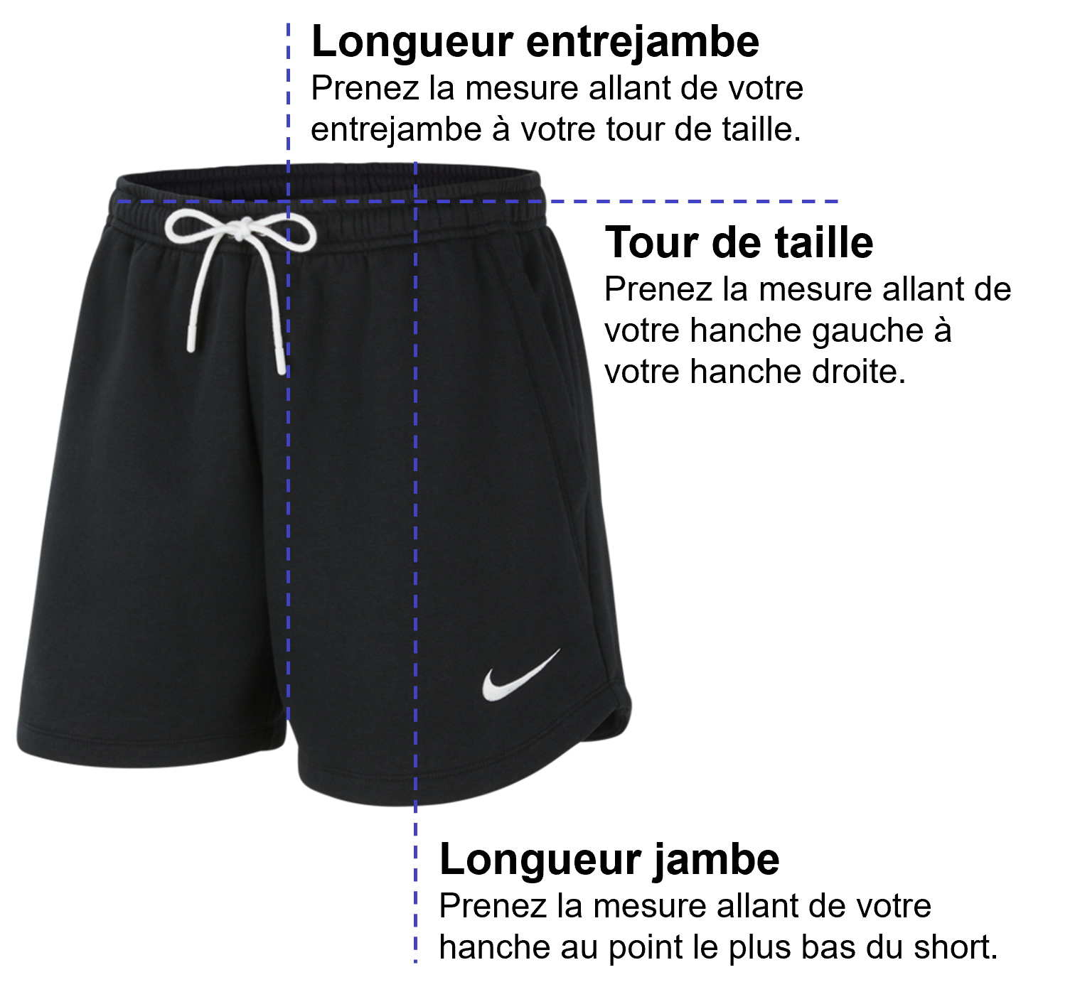 Tableau des mensurations du produit